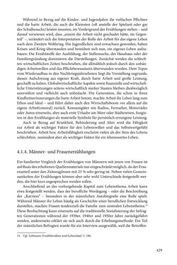 Image of the Page - 429 - in Erzählen vom Leben im 20. Jahrhundert - Erinnerungspraxis und Erzähltraditionen in lebensgeschichtlichen Interviews am Beispiel der Region Montafon/Vorarlberg