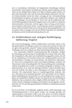 Image of the Page - 432 - in Erzählen vom Leben im 20. Jahrhundert - Erinnerungspraxis und Erzähltraditionen in lebensgeschichtlichen Interviews am Beispiel der Region Montafon/Vorarlberg