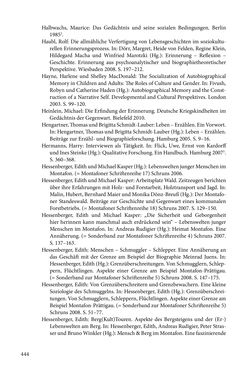 Bild der Seite - 444 - in Erzählen vom Leben im 20. Jahrhundert - Erinnerungspraxis und Erzähltraditionen in lebensgeschichtlichen Interviews am Beispiel der Region Montafon/Vorarlberg