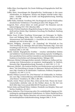 Image of the Page - 449 - in Erzählen vom Leben im 20. Jahrhundert - Erinnerungspraxis und Erzähltraditionen in lebensgeschichtlichen Interviews am Beispiel der Region Montafon/Vorarlberg