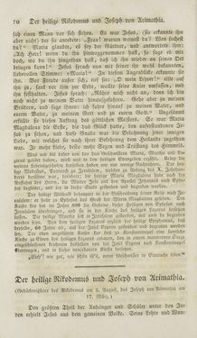 Image of the Page - 70 - in Legenden der Heiligen auf alle Tage des Jahres - Die Herrlichkeit der katholischen Kirche, dargestellt in den Lebensbeschriebungen der Heiligen Gottes, Volume 1