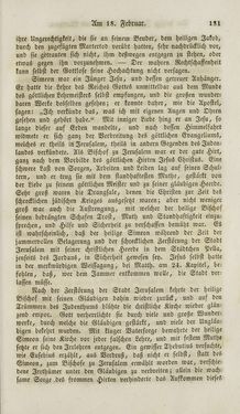 Image of the Page - 181 - in Legenden der Heiligen auf alle Tage des Jahres - Die Herrlichkeit der katholischen Kirche, dargestellt in den Lebensbeschriebungen der Heiligen Gottes, Volume 1