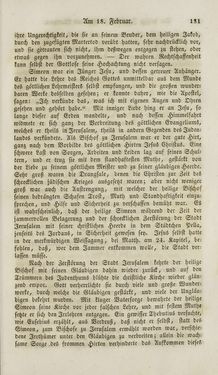 Bild der Seite - 181 - in Legenden der Heiligen auf alle Tage des Jahres - Die Herrlichkeit der katholischen Kirche, dargestellt in den Lebensbeschriebungen der Heiligen Gottes, Band 1