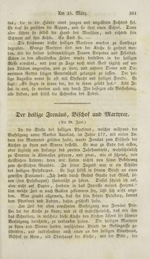 Bild der Seite - 261 - in Legenden der Heiligen auf alle Tage des Jahres - Die Herrlichkeit der katholischen Kirche, dargestellt in den Lebensbeschriebungen der Heiligen Gottes, Band 1