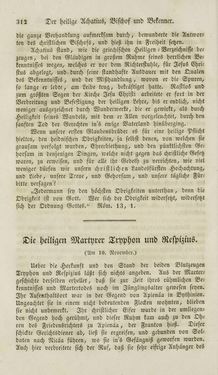 Bild der Seite - 312 - in Legenden der Heiligen auf alle Tage des Jahres - Die Herrlichkeit der katholischen Kirche, dargestellt in den Lebensbeschriebungen der Heiligen Gottes, Band 1