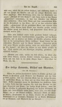 Image of the Page - 325 - in Legenden der Heiligen auf alle Tage des Jahres - Die Herrlichkeit der katholischen Kirche, dargestellt in den Lebensbeschriebungen der Heiligen Gottes, Volume 1