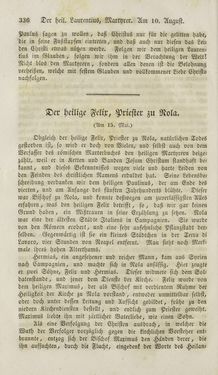 Bild der Seite - 336 - in Legenden der Heiligen auf alle Tage des Jahres - Die Herrlichkeit der katholischen Kirche, dargestellt in den Lebensbeschriebungen der Heiligen Gottes, Band 1