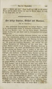 Image of the Page - 341 - in Legenden der Heiligen auf alle Tage des Jahres - Die Herrlichkeit der katholischen Kirche, dargestellt in den Lebensbeschriebungen der Heiligen Gottes, Volume 1