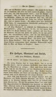Bild der Seite - 357 - in Legenden der Heiligen auf alle Tage des Jahres - Die Herrlichkeit der katholischen Kirche, dargestellt in den Lebensbeschriebungen der Heiligen Gottes, Band 1