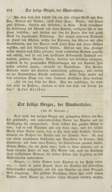 Bild der Seite - 374 - in Legenden der Heiligen auf alle Tage des Jahres - Die Herrlichkeit der katholischen Kirche, dargestellt in den Lebensbeschriebungen der Heiligen Gottes, Band 1