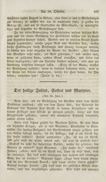 Image of the Page - 407 - in Legenden der Heiligen auf alle Tage des Jahres - Die Herrlichkeit der katholischen Kirche, dargestellt in den Lebensbeschriebungen der Heiligen Gottes, Volume 1