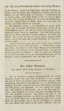 Image of the Page - 450 - in Legenden der Heiligen auf alle Tage des Jahres - Die Herrlichkeit der katholischen Kirche, dargestellt in den Lebensbeschriebungen der Heiligen Gottes, Volume 1