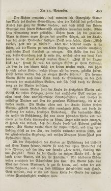 Image of the Page - 453 - in Legenden der Heiligen auf alle Tage des Jahres - Die Herrlichkeit der katholischen Kirche, dargestellt in den Lebensbeschriebungen der Heiligen Gottes, Volume 1