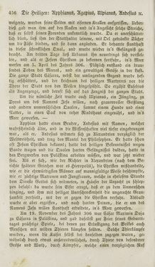 Image of the Page - 456 - in Legenden der Heiligen auf alle Tage des Jahres - Die Herrlichkeit der katholischen Kirche, dargestellt in den Lebensbeschriebungen der Heiligen Gottes, Volume 1