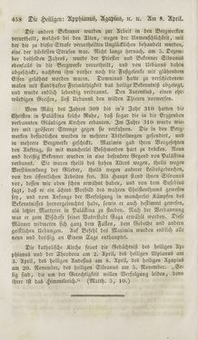 Image of the Page - 458 - in Legenden der Heiligen auf alle Tage des Jahres - Die Herrlichkeit der katholischen Kirche, dargestellt in den Lebensbeschriebungen der Heiligen Gottes, Volume 1