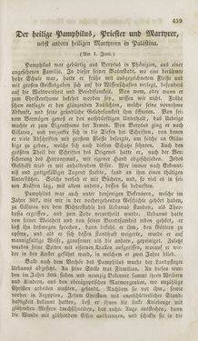 Image of the Page - 459 - in Legenden der Heiligen auf alle Tage des Jahres - Die Herrlichkeit der katholischen Kirche, dargestellt in den Lebensbeschriebungen der Heiligen Gottes, Volume 1