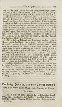 Image of the Page - 465 - in Legenden der Heiligen auf alle Tage des Jahres - Die Herrlichkeit der katholischen Kirche, dargestellt in den Lebensbeschriebungen der Heiligen Gottes, Volume 1