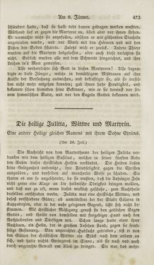 Bild der Seite - 473 - in Legenden der Heiligen auf alle Tage des Jahres - Die Herrlichkeit der katholischen Kirche, dargestellt in den Lebensbeschriebungen der Heiligen Gottes, Band 1