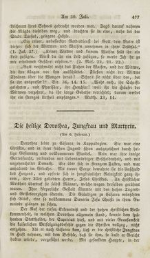 Bild der Seite - 477 - in Legenden der Heiligen auf alle Tage des Jahres - Die Herrlichkeit der katholischen Kirche, dargestellt in den Lebensbeschriebungen der Heiligen Gottes, Band 1