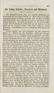 Image of the Page - 493 - in Legenden der Heiligen auf alle Tage des Jahres - Die Herrlichkeit der katholischen Kirche, dargestellt in den Lebensbeschriebungen der Heiligen Gottes, Volume 1