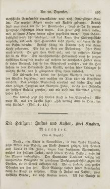 Image of the Page - 495 - in Legenden der Heiligen auf alle Tage des Jahres - Die Herrlichkeit der katholischen Kirche, dargestellt in den Lebensbeschriebungen der Heiligen Gottes, Volume 1