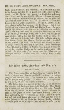 Image of the Page - 496 - in Legenden der Heiligen auf alle Tage des Jahres - Die Herrlichkeit der katholischen Kirche, dargestellt in den Lebensbeschriebungen der Heiligen Gottes, Volume 1