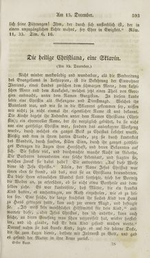 Image of the Page - 593 - in Legenden der Heiligen auf alle Tage des Jahres - Die Herrlichkeit der katholischen Kirche, dargestellt in den Lebensbeschriebungen der Heiligen Gottes, Volume 1