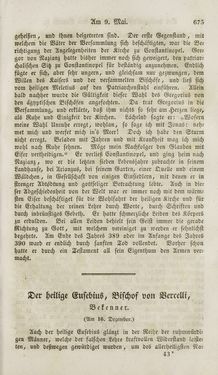 Image of the Page - 675 - in Legenden der Heiligen auf alle Tage des Jahres - Die Herrlichkeit der katholischen Kirche, dargestellt in den Lebensbeschriebungen der Heiligen Gottes, Volume 1