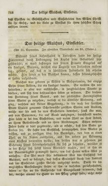 Image of the Page - 718 - in Legenden der Heiligen auf alle Tage des Jahres - Die Herrlichkeit der katholischen Kirche, dargestellt in den Lebensbeschriebungen der Heiligen Gottes, Volume 1