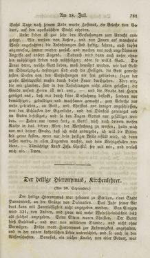 Image of the Page - 781 - in Legenden der Heiligen auf alle Tage des Jahres - Die Herrlichkeit der katholischen Kirche, dargestellt in den Lebensbeschriebungen der Heiligen Gottes, Volume 1