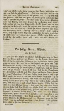 Image of the Page - 785 - in Legenden der Heiligen auf alle Tage des Jahres - Die Herrlichkeit der katholischen Kirche, dargestellt in den Lebensbeschriebungen der Heiligen Gottes, Volume 1