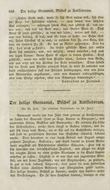 Bild der Seite - 820 - in Legenden der Heiligen auf alle Tage des Jahres - Die Herrlichkeit der katholischen Kirche, dargestellt in den Lebensbeschriebungen der Heiligen Gottes, Band 1