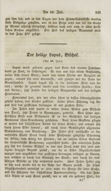 Image of the Page - 835 - in Legenden der Heiligen auf alle Tage des Jahres - Die Herrlichkeit der katholischen Kirche, dargestellt in den Lebensbeschriebungen der Heiligen Gottes, Volume 1