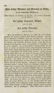 Image of the Page - 842 - in Legenden der Heiligen auf alle Tage des Jahres - Die Herrlichkeit der katholischen Kirche, dargestellt in den Lebensbeschriebungen der Heiligen Gottes, Volume 1