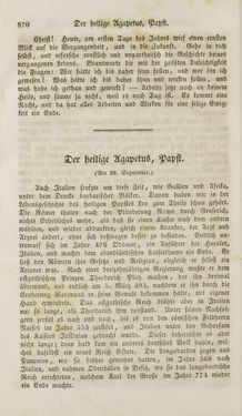 Bild der Seite - 870 - in Legenden der Heiligen auf alle Tage des Jahres - Die Herrlichkeit der katholischen Kirche, dargestellt in den Lebensbeschriebungen der Heiligen Gottes, Band 1