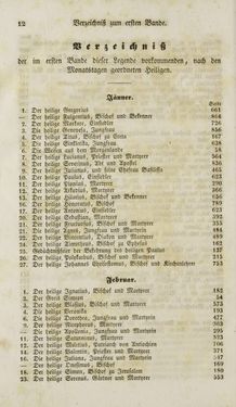 Image of the Page - 12 - in Legenden der Heiligen auf alle Tage des Jahres - Die Herrlichkeit der katholischen Kirche, dargestellt in den Lebensbeschriebungen der Heiligen Gottes, Volume 1