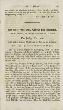 Image of the Page - (000265) - in Legenden der Heiligen auf alle Tage des Jahres - Die Herrlichkeit der katholischen Kirche, dargestellt in den Lebensbeschriebungen der Heiligen Gottes, Volume 2