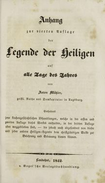 Image of the Page - (000835) - in Legenden der Heiligen auf alle Tage des Jahres - Die Herrlichkeit der katholischen Kirche, dargestellt in den Lebensbeschriebungen der Heiligen Gottes, Volume 2