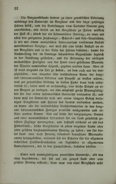 Bild der Seite - 22 - in Die steiermärkisch-ständische montanistische Lehranstalt Vordernberg - Ein Jahrbuch für den innerösterreichischen Berg- und Hüttenmann - Ihr inneres Streben und Wirken und die derselben zugewandten Unterstütung von außen