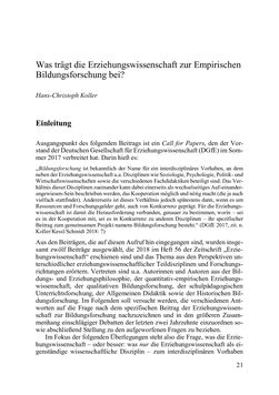 Image of the Page - 21 - in Lernprozesse über die Lebensspanne - Bildung erforschen, gestalten und nachhaltig fördern
