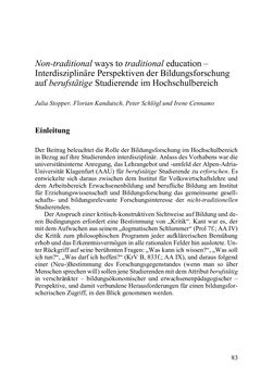 Image of the Page - 83 - in Lernprozesse über die Lebensspanne - Bildung erforschen, gestalten und nachhaltig fördern