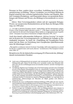 Bild der Seite - 104 - in Lernprozesse über die Lebensspanne - Bildung erforschen, gestalten und nachhaltig fördern