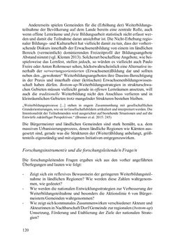 Image of the Page - 120 - in Lernprozesse über die Lebensspanne - Bildung erforschen, gestalten und nachhaltig fördern