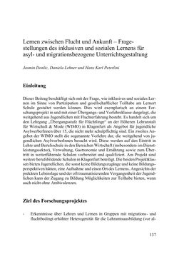 Image of the Page - 137 - in Lernprozesse über die Lebensspanne - Bildung erforschen, gestalten und nachhaltig fördern