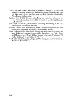 Image of the Page - 144 - in Lernprozesse über die Lebensspanne - Bildung erforschen, gestalten und nachhaltig fördern