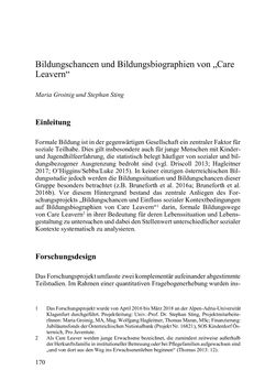 Image of the Page - 170 - in Lernprozesse über die Lebensspanne - Bildung erforschen, gestalten und nachhaltig fördern