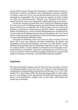 Image of the Page - 171 - in Lernprozesse über die Lebensspanne - Bildung erforschen, gestalten und nachhaltig fördern