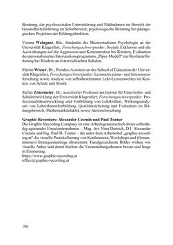 Bild der Seite - 186 - in Lernprozesse über die Lebensspanne - Bildung erforschen, gestalten und nachhaltig fördern