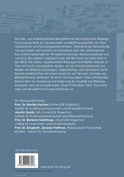 Bild der Seite - Einband hinten - in Lernprozesse über die Lebensspanne - Bildung erforschen, gestalten und nachhaltig fördern
