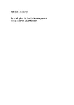 Bild der Seite - (000001) - in Technologien für das Lichtmanagement in organischen Leuchtdioden